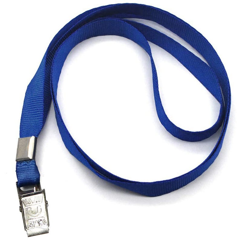 Beebel Lanyards 100 Pack Nylon Flat Badge Lanyard for Id Badge Name Tag (Navy Blue, 100 Pack) - Image 4